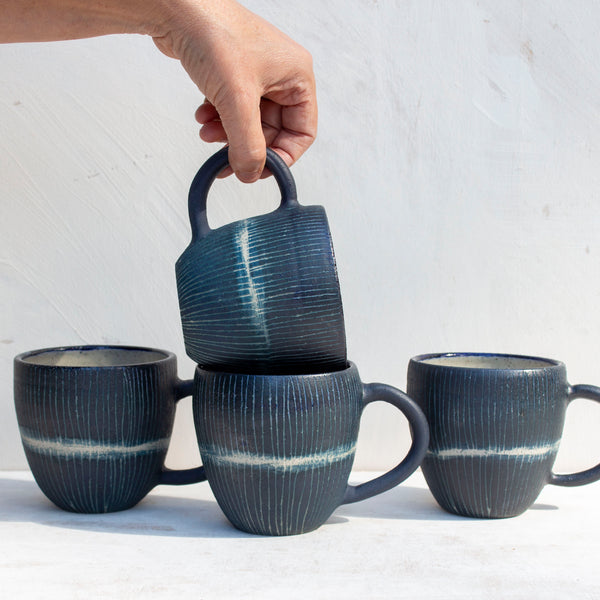 Painterly Blue Steel - Rounded Mug