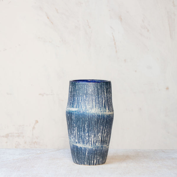 Painterly Blue Steel - Angled Vase