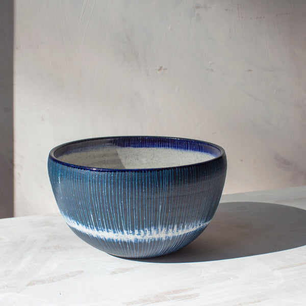 Painterly Blue Steel - Rounded Bowl #2