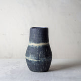 Painterly Blue Steel - Bulbous Vase