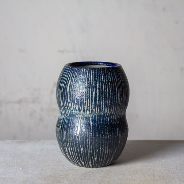 Painterly Blue Steel - Contouredt Vase