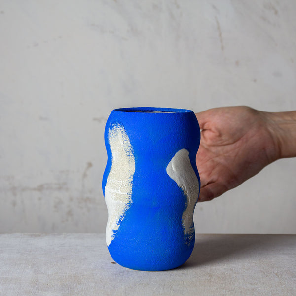 Slip Brushstrokes - Contoured Vase