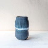 Painterly Blue Steel - Figurative Vase