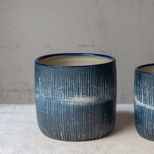 Painterly Blue Steel - Lg Planter