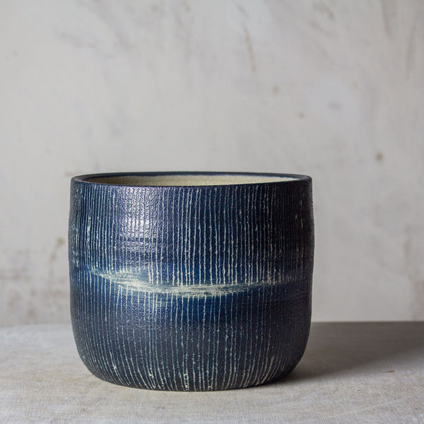 Painterly Blue Steel  - Lg Planter