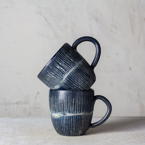 Painterly Blue Steel - Rounded Mug