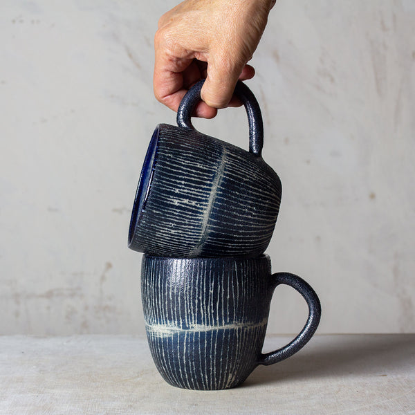 Painterly Blue Steel - Rounded Mug