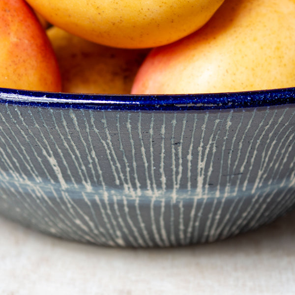 Painterly Blue Steel - Splayed Lg Bowl