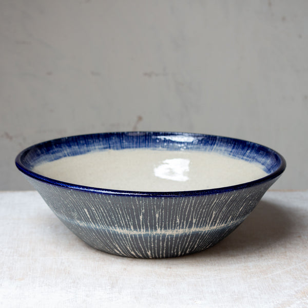 Painterly Blue Steel - Splayed Lg Bowl