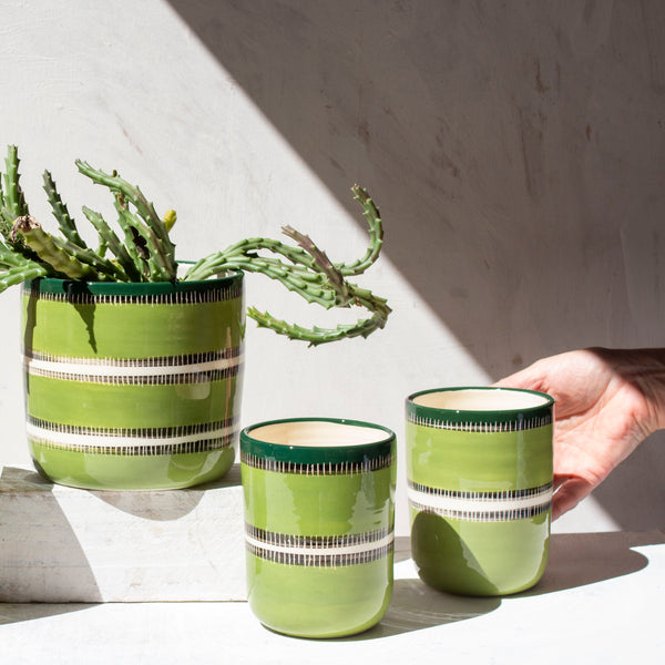 Moss Stitched Up - Lg Planter