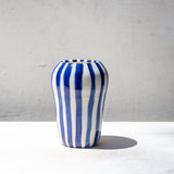 Indigo stripe - Contoured Vase