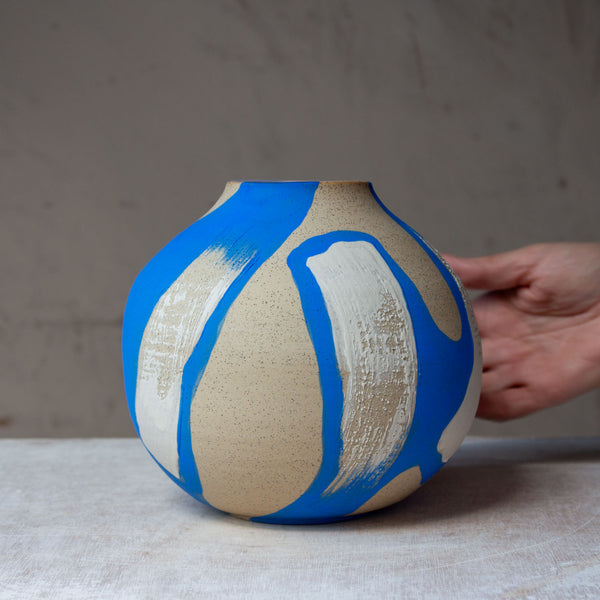 Slip Brushstrokes - Orb Vase