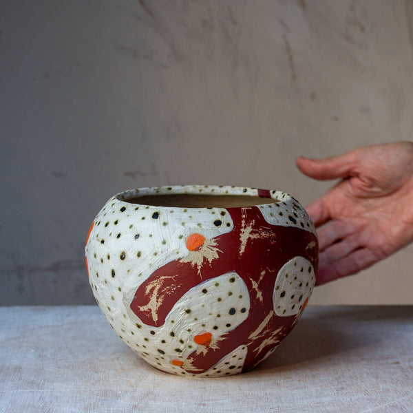 Flaming Fronds - Orb Vase