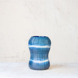 Painterly Blue Steel - Peanut Vase