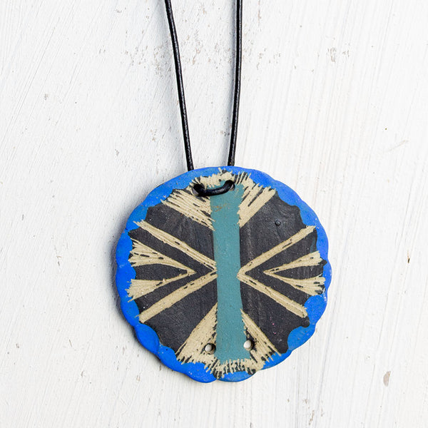 Pendant - Mask Electric blue