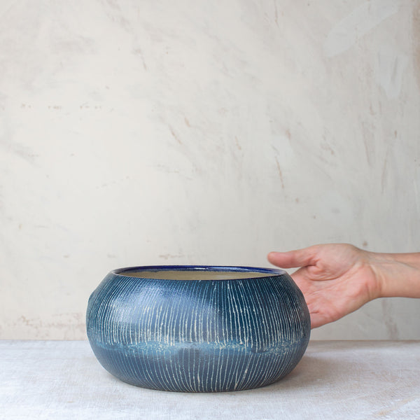 Painterly Blue Steel - Pod Planter