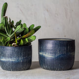Painterly Blue Steel  - Planter