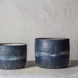 Painterly Blue Steel  - Planter