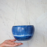 SECOND - BLUE STEEL HANGING PLANTER