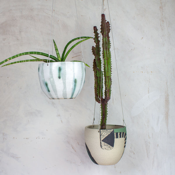 Lichen - Med Rounded Hanging Planter