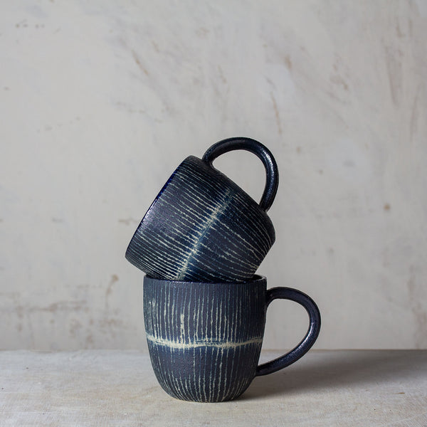 Painterly Blue Steel - Rounded Mug