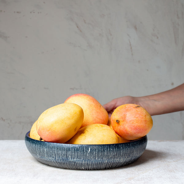 Painterly Blue Steel - Rounded Platter