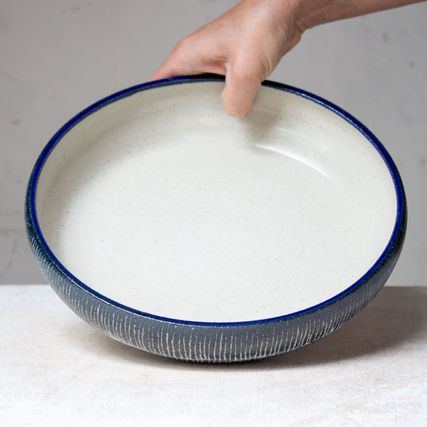 Painterly Blue Steel - Rounded Platter