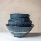 Painterly Blue Steel - Tall Bowl