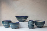 Painterly Blue Steel - Tall Bowl