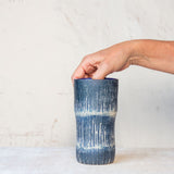Painterly Blue Steel - Contoured Vase