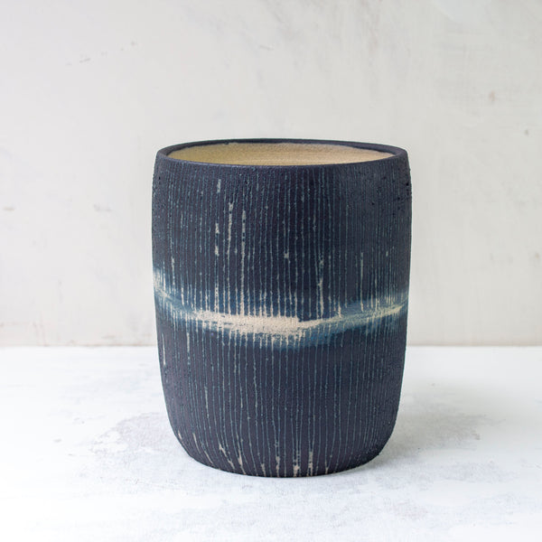 Painterly Blue Steel  - Tall XL Planter