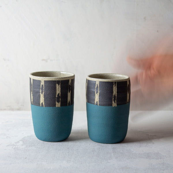 Ikat Stripe Teal - Tumbler