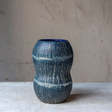 Painterly Blue Steel - Peanut Vase