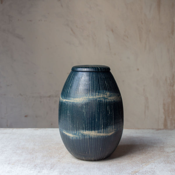 Painterly Blue Steel - Urn Vase