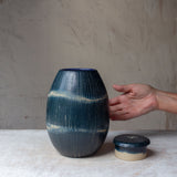 Painterly Blue Steel - Urn Vase