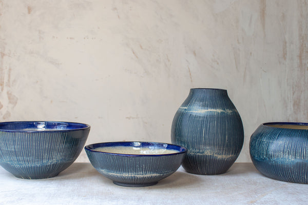 Painterly Blue Steel - Pod Planter