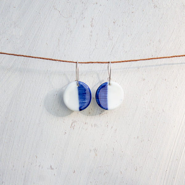 Neenish Tart little disc earrings - Indigo