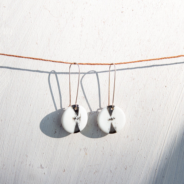 Spear little disc earrings - Black