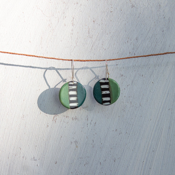 Tracks little disc earrings - Moss