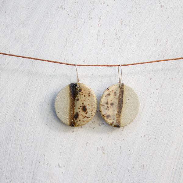 Tracks medium disc earrings - Natural