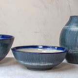 Painterly Blue Steel - Shallow Bowl