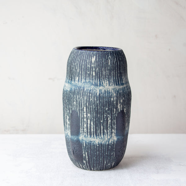 Painterly Blue Steel - Distorted Vase