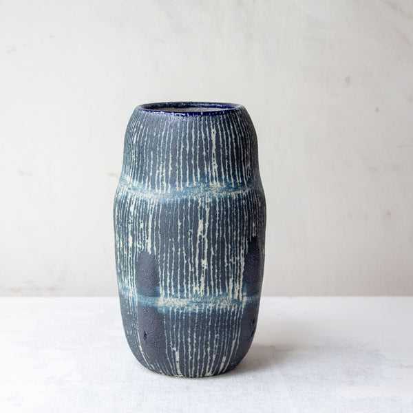 Painterly Blue Steel - Distorted Vase