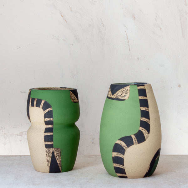 Moss Pathways - Contoured Vase