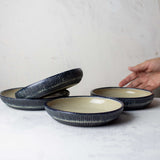 SAMPLE - Painterly Blue Steel - Small Shallow Bowl