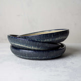 SAMPLE - Painterly Blue Steel - Small Shallow Bowl