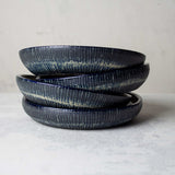 SAMPLE - Painterly Blue Steel - Small Shallow Bowl