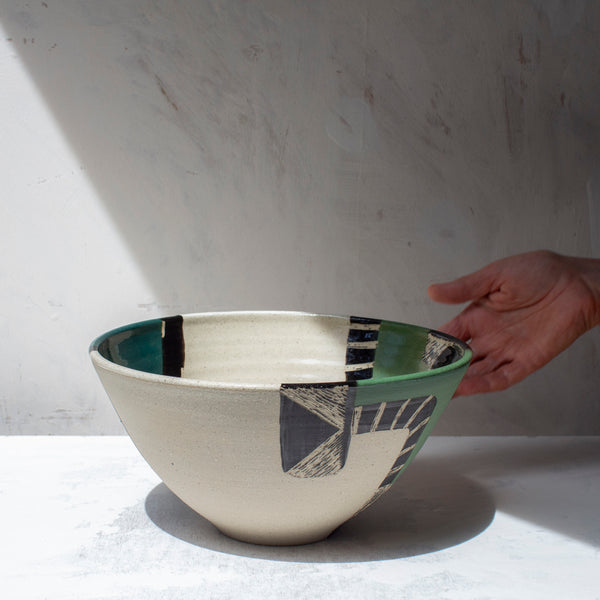 Moss Pathways - Splayed Bowl #2
