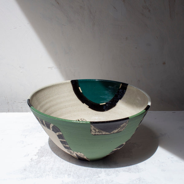 Moss Pathways - Splayed Bowl #2