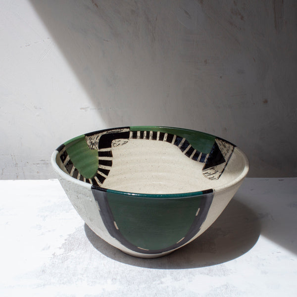 Moss Pathways - Splayed Bowl #2